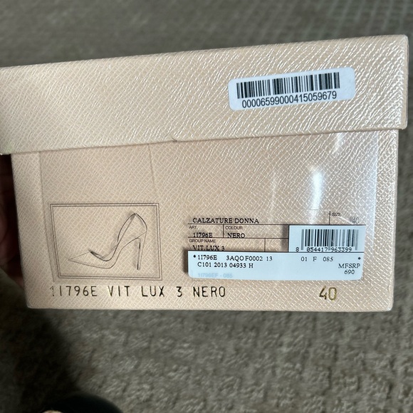 Prada Calzature Donna Nero Vit Lux 3 Heels D’Orsay 40/10 - Picture 10 of 12